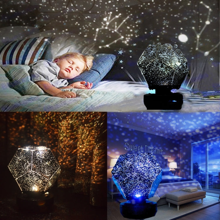 Starry Sky Projection Lamp Fantasy Constellation Projector,Style: Monochrome USB Blue Light