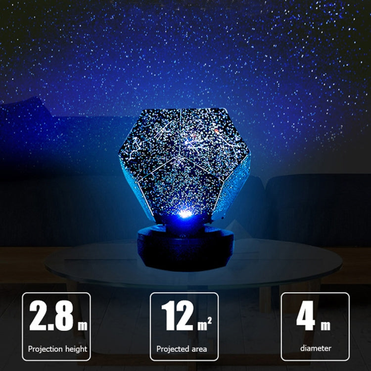 Starry Sky Projection Lamp Fantasy Constellation Projector,Style: Monochrome USB Blue Light