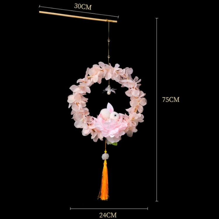Moon Festival Hand Lantern Children Handmade DIY Materials, Color: Light Pink Epiphyllum