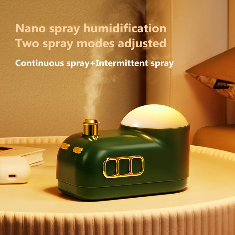 Retro Steam Train Air Humidifier USB Night Light Atmosphere Decor Lamp, Color: White-Basic Model