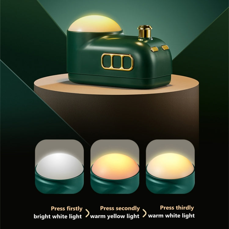 Retro Steam Train Air Humidifier USB Night Light Atmosphere Decor Lamp, Color: White-Basic Model