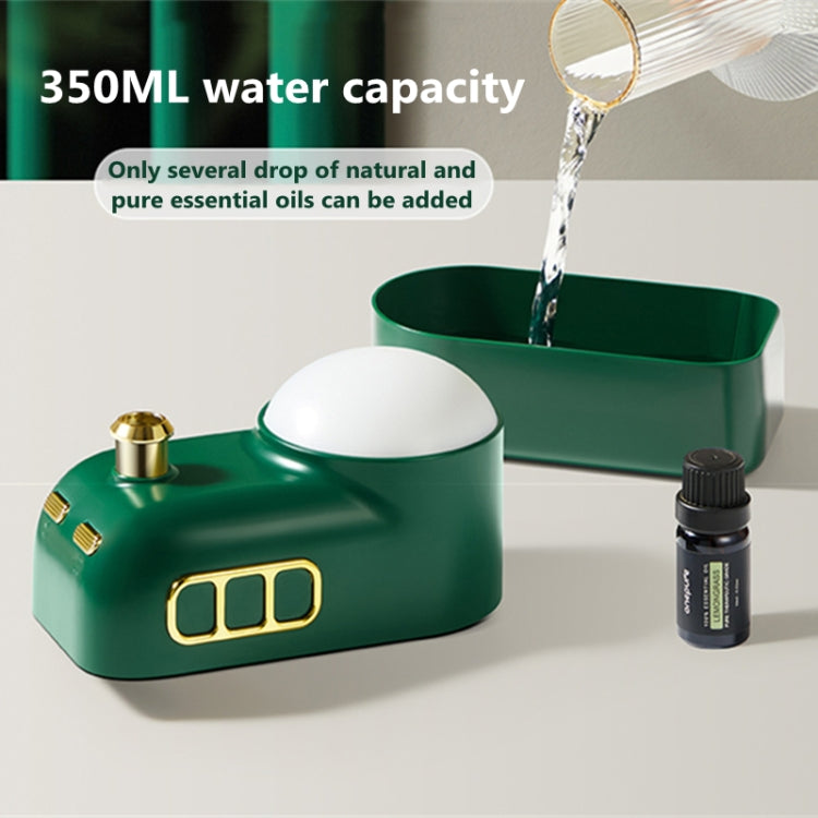 Retro Steam Train Air Humidifier USB Night Light Atmosphere Decor Lamp, Color: White-Basic Model