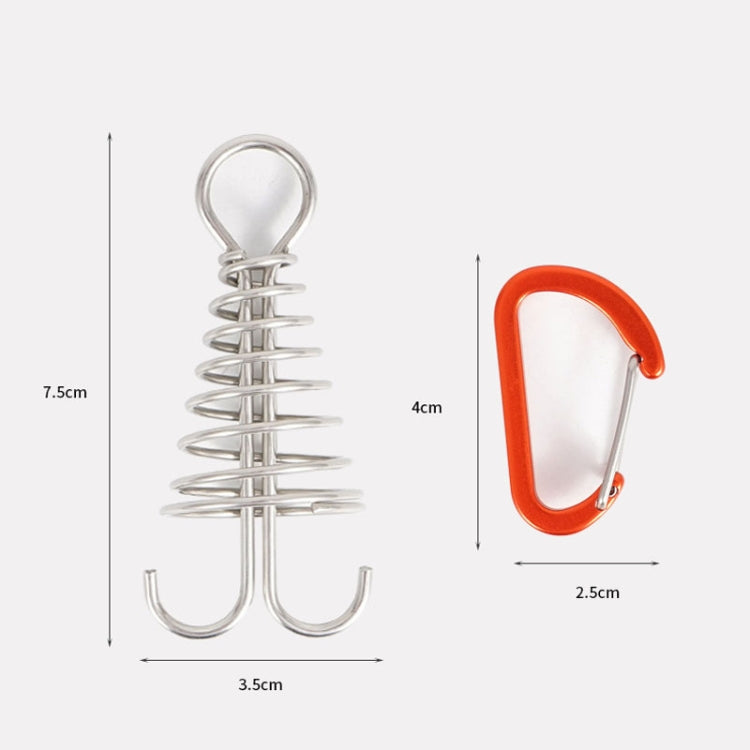 10 PCS Outdoor Barracks Octopus Buckle Camping Deck Nail Stainless Steel Fixed Tent Rope Buckle