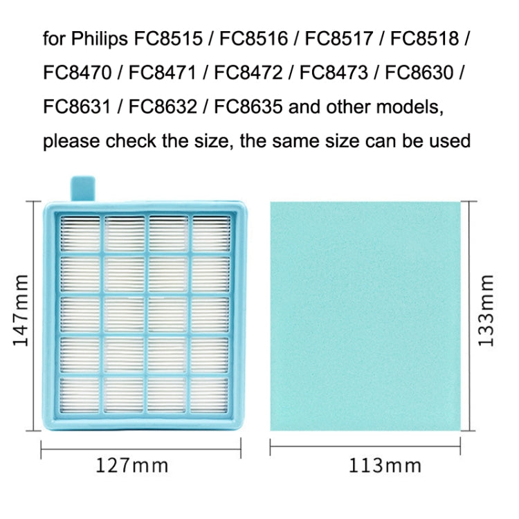 Filterx1+Filter Cottonx3 Vacuum Cleaner Accessories For Philips FC8471 / FC8630 / FC9322