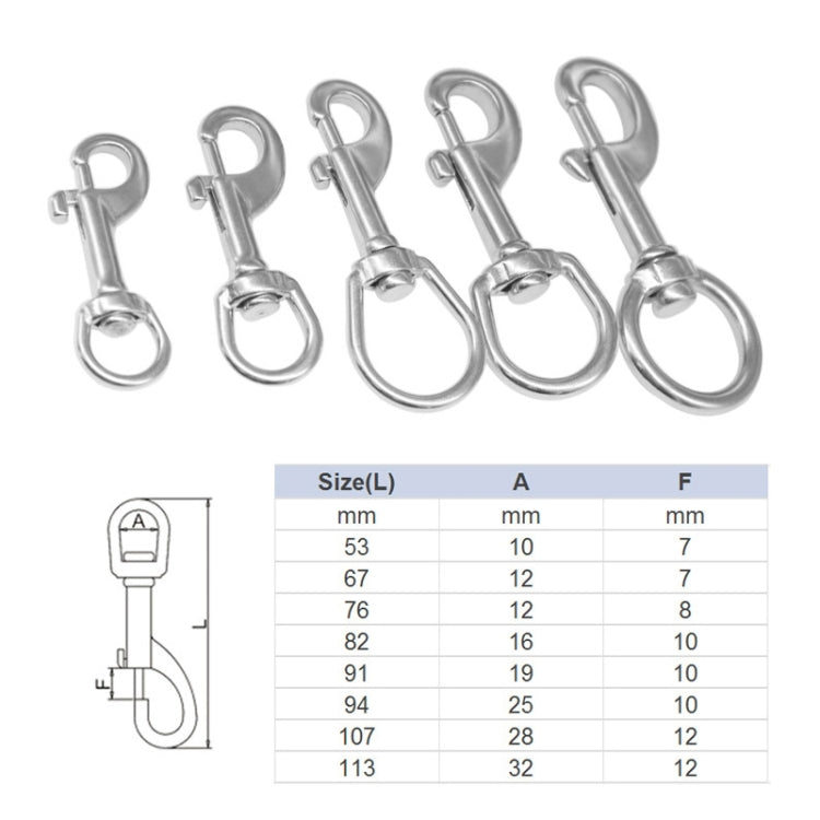 Stainless Steel Swivel Single Hook Pet Leash Hook, Specification: 90mm