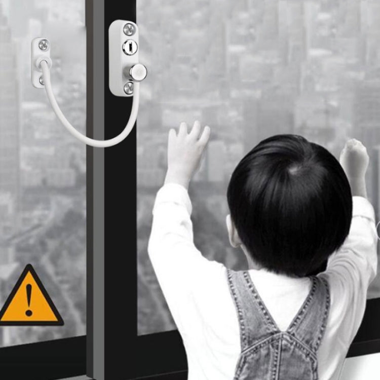 Children High-rise Anti-fall Safety Lock Window Push Limiter, Color: Black (Special Thick)