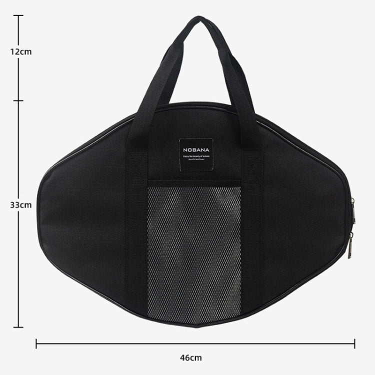 NOBANA Outdoor BBQ Pan Camping Stainless Steel Frying Pan, Style: BBQ Pan+BBQ Net+Hemp Rope
