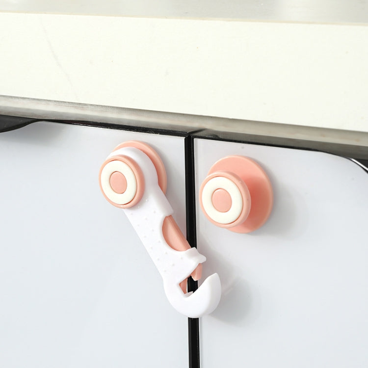 10 PCS Children Household Anti-opening Drawer Door Safety Lock, Color: Short White Orange