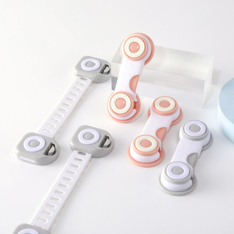 10 PCS Children Household Anti-opening Drawer Door Safety Lock, Color: Short White Orange