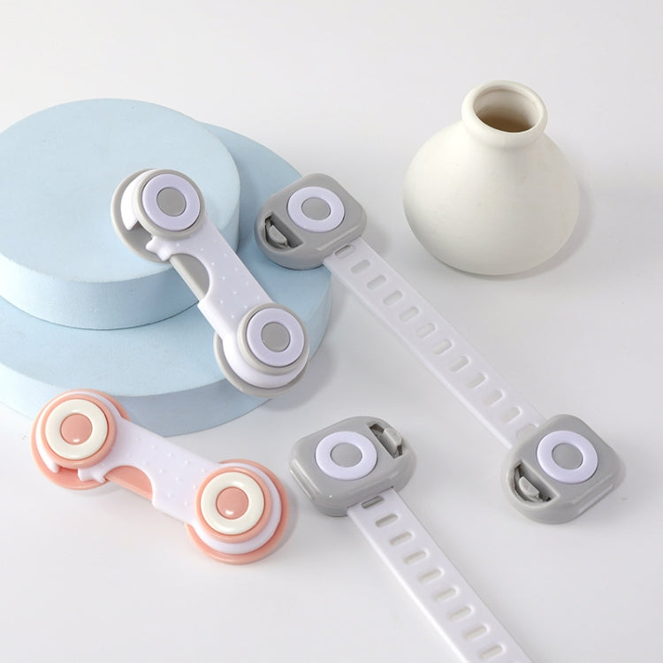 10 PCS Children Household Anti-opening Drawer Door Safety Lock, Color: Short White Orange