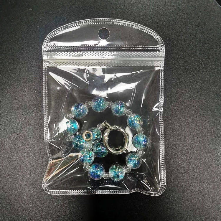 2 PCS Acrylic Colorful Round Bead Bracelet Phone Lanyard with Patch(Random  Color)