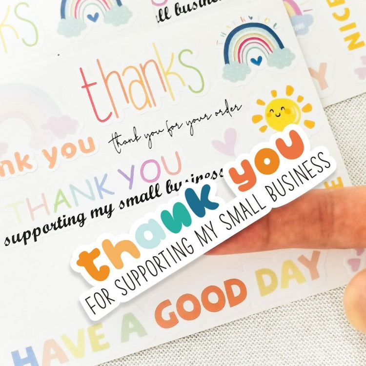 20 Sheets Rainbow Thank You Sticker Gift Box Seal Sticker