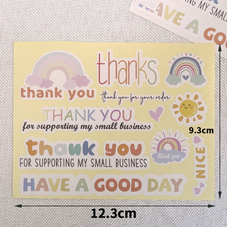 20 Sheets Rainbow Thank You Sticker Gift Box Seal Sticker