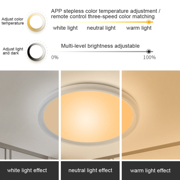 WiFi Bluetooth 2.4G Remote Control LED Ceiling Light, Voltage: EU Standard 220V-240V(RGBCW White)