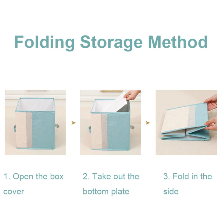 Foldable Household Sundries Storage Box Snack Book Basket, Spec: Diagonal (Blue)