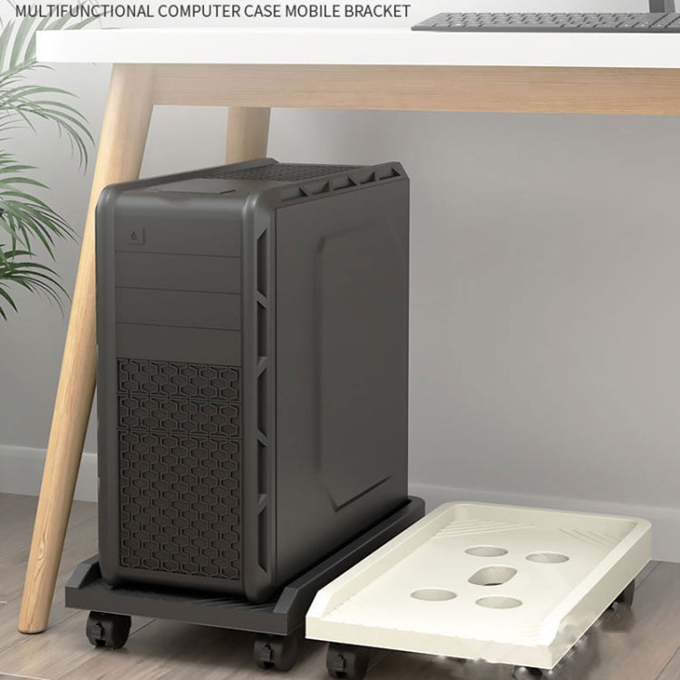 036-1 Desktop Computer Host Increased Rack with Wheels, Spec: Parallel Wheel (Black)