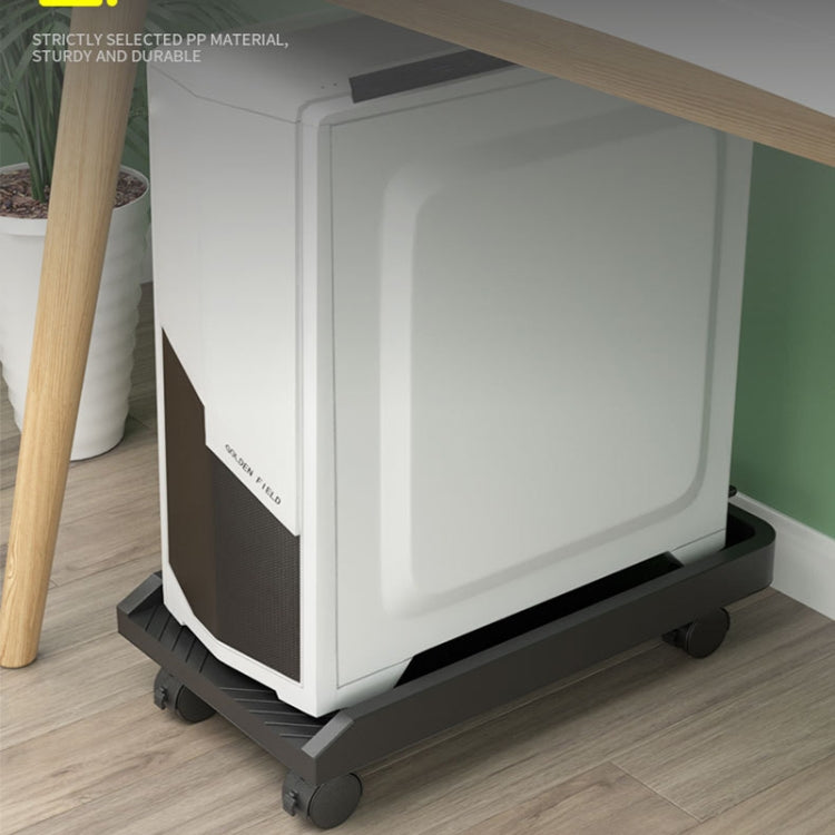 036-1 Desktop Computer Host Increased Rack with Wheels, Spec: Parallel Wheel (Apricot)