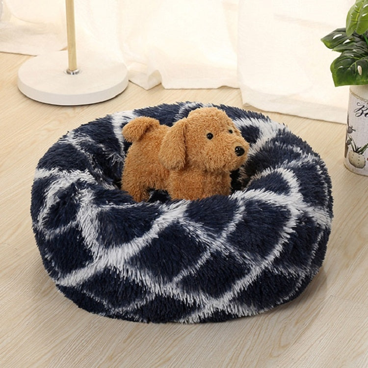 Long-haired Round Pet Kennel Warm Pet Bed, Specification: