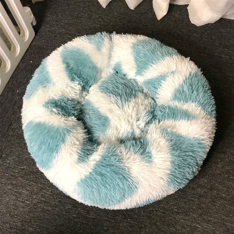 Long-haired Round Pet Kennel Warm Pet Bed, Specification: