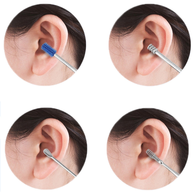 2 Packs Push-Pull Cylinder Storage Ear Scoop Set, Specification: 7 PCS/Set Orange