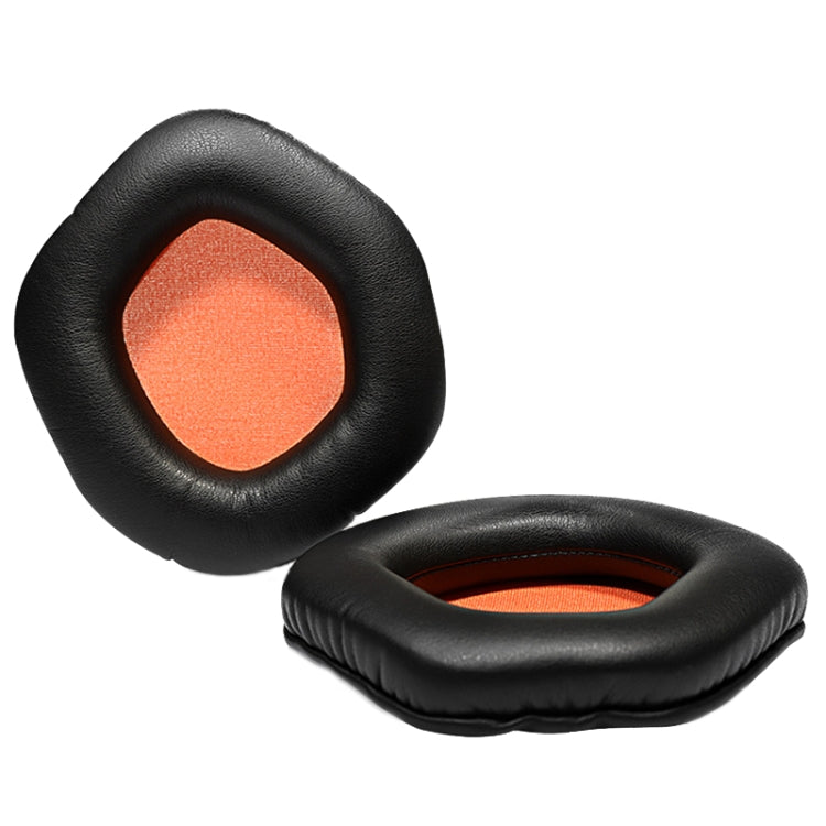 2 PCS Breathable Foam Headphone Sleeves Earmuffs For ASUS Strix 7.1 Raptor(Black Skin Orange Net)
