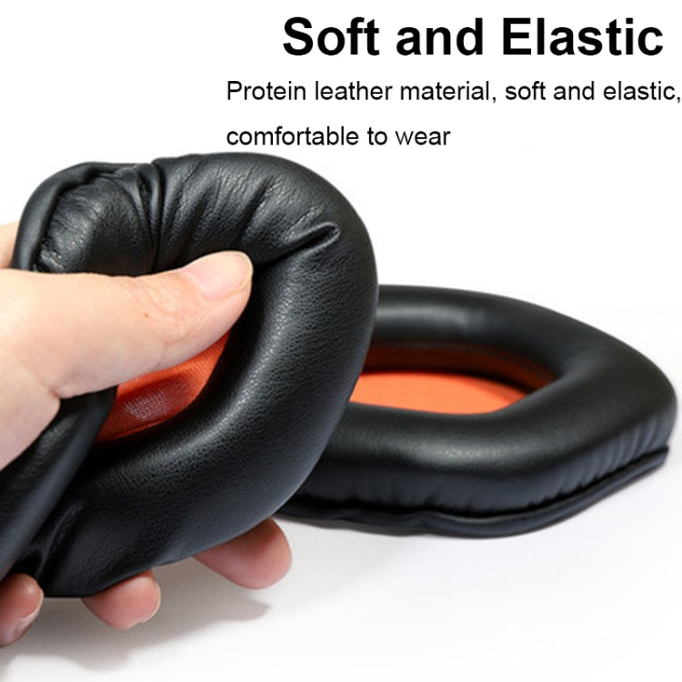 2 PCS Breathable Foam Headphone Sleeves Earmuffs For ASUS Strix 7.1 Raptor(Black Skin Orange Net)