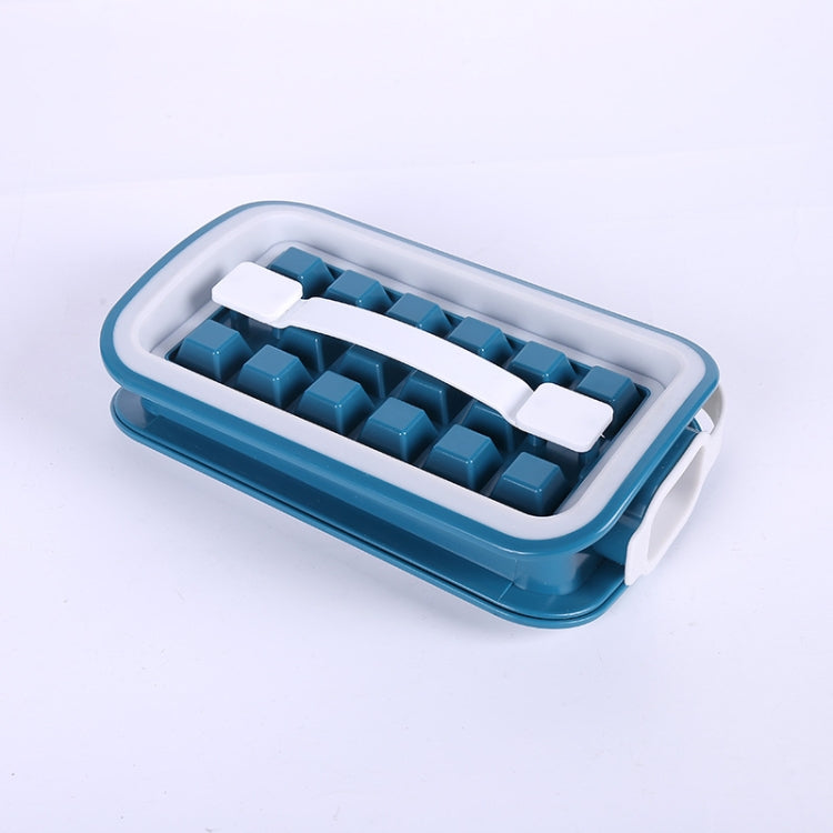 Folding Ice Tray Home Curling Storage Box Ice Cube Mold,Style: Rectangle  Green