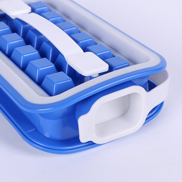 Folding Ice Tray Home Curling Storage Box Ice Cube Mold,Style: Rectangle  Green