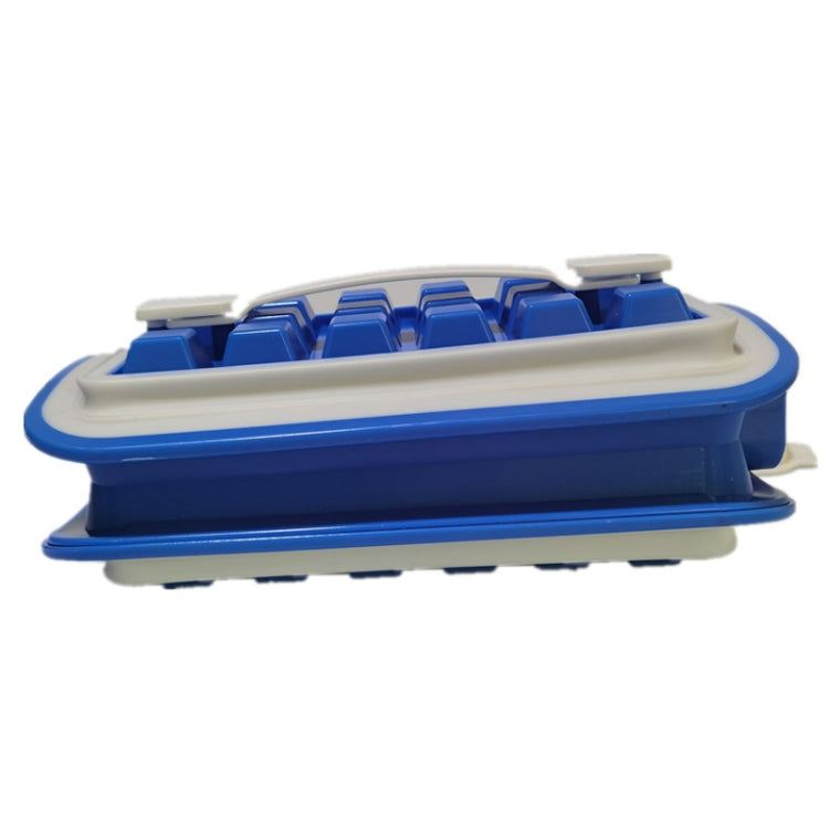 Folding Ice Tray Home Curling Storage Box Ice Cube Mold,Style: Rectangle  Green