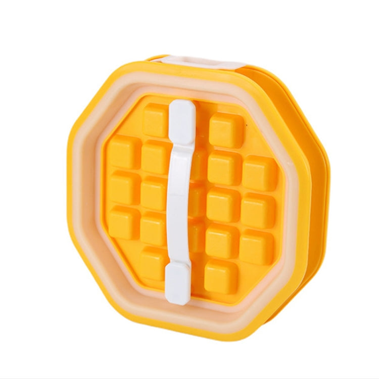 Folding Ice Tray Home Curling Storage Box Ice Cube Mold,Style: Diamond Yellow