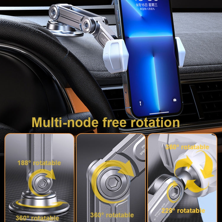 Aluminum Alloy Rotatable Lift Mobile Phone Holder Car Holder,Style: Clip Type Black
