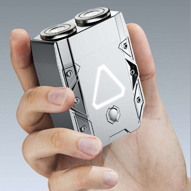 Mecha-type Washable Razor Rechargeable 2-blade Electric Shaver With Luminous Button