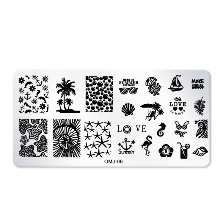 5 PCS Square Nail Art Print Template Nail Accessories