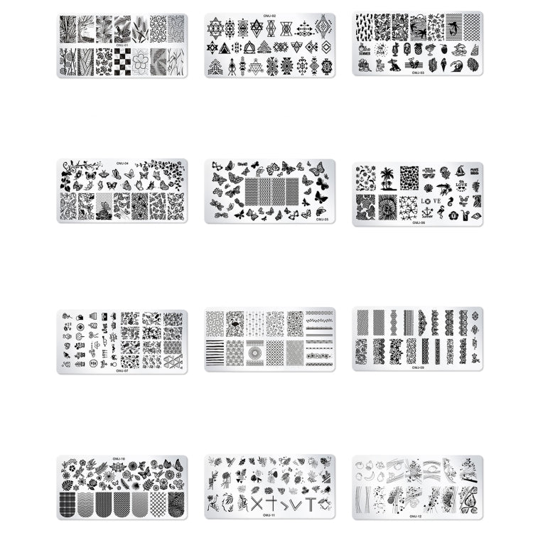 5 PCS Square Nail Art Print Template Nail Accessories