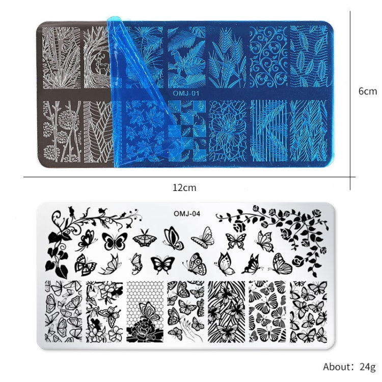 5 PCS Square Nail Art Print Template Nail Accessories
