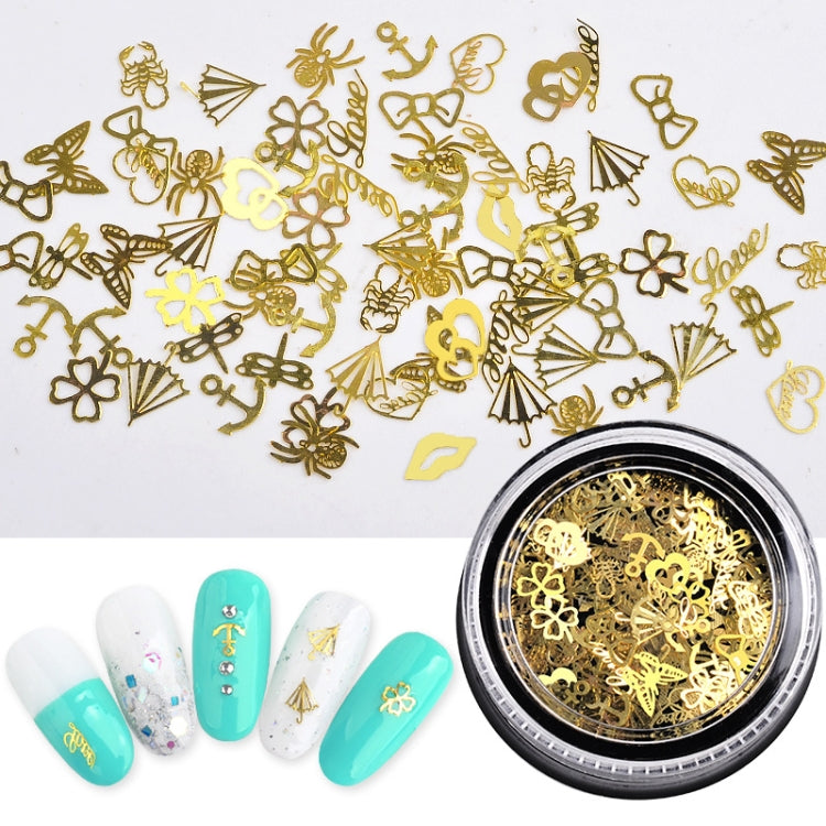 5 Boxes SP0284 Hollow Metal Decorative Patch Nail Art Accessories Nail Art Accessories