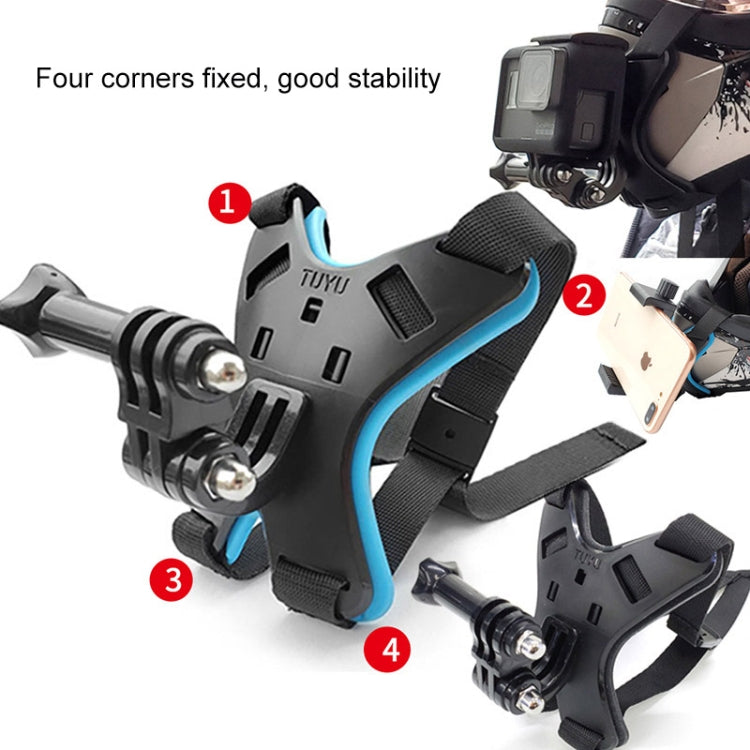 TUYU Motorcycle Helmet Chin Action Camera Mobile Phone Mounting Bracket Black Bracket+Mobile Phone Clip
