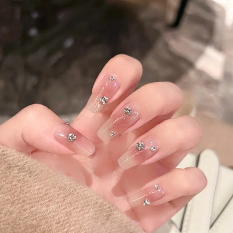 2 Sets Nail Art 6 Grid Pointed Bottom Diamond Nail Jewelry, Specification: 03 Champagne