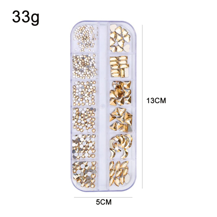 12 Grid Flat Bottom Shaped Nail Rhinestones Nail Decoration, Specification: 16