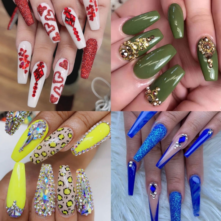 12 Grid Flat Bottom Shaped Nail Rhinestones Nail Decoration, Specification: 16