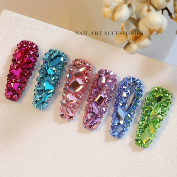 DIY Flat Bottom Shaped Glass Mixed Nail Art Rhinestones, Specification: 01
