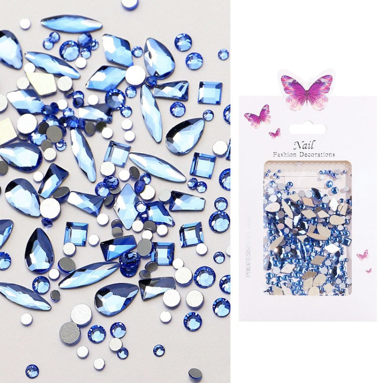 DIY Flat Bottom Shaped Glass Mixed Nail Art Rhinestones, Specification: 02