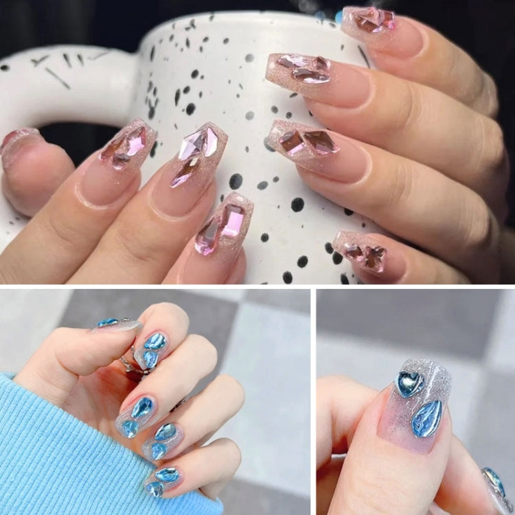 DIY Flat Bottom Shaped Glass Mixed Nail Art Rhinestones, Specification: 02