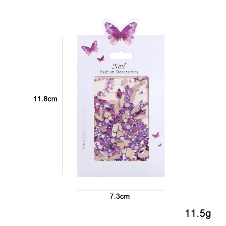 DIY Flat Bottom Shaped Glass Mixed Nail Art Rhinestones, Specification: 04