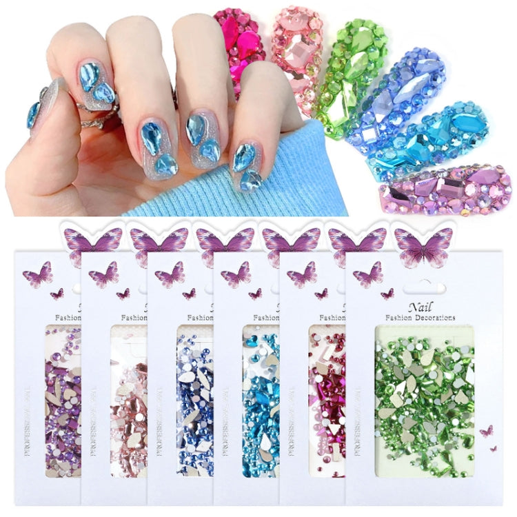 DIY Flat Bottom Shaped Glass Mixed Nail Art Rhinestones, Specification: 05