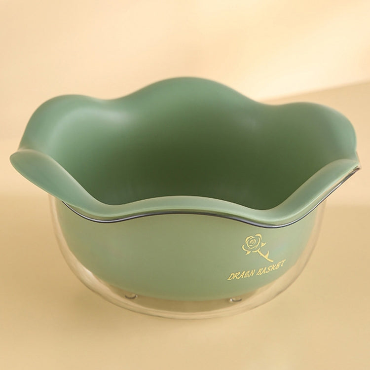 JM059 Kitchen Petal Draining Basket Household PET Double-layer Vegetable Washing Basket