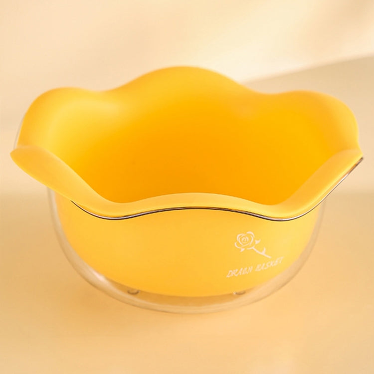 JM059 Kitchen Petal Draining Basket Household PET Double-layer Vegetable Washing Basket