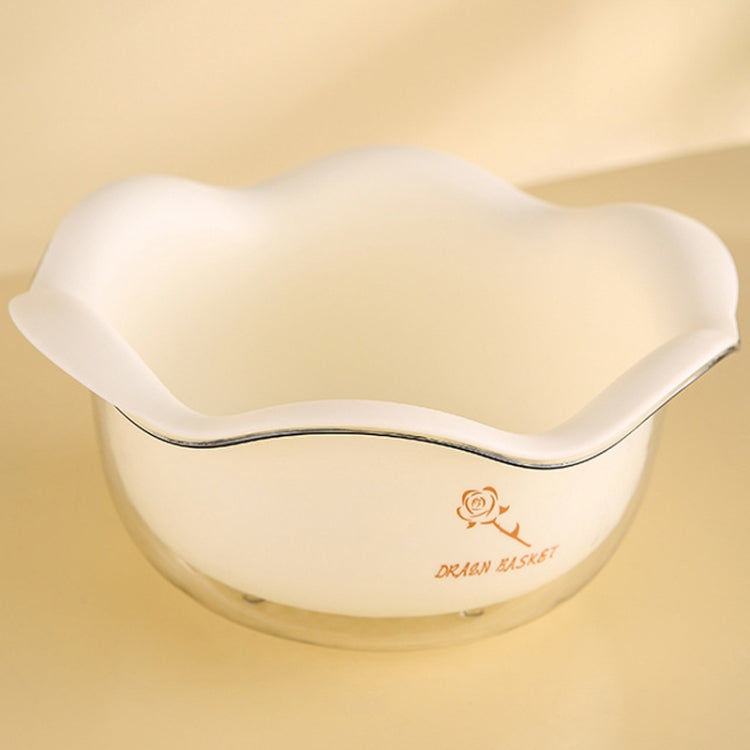 JM059 Kitchen Petal Draining Basket Household PET Double-layer Vegetable Washing Basket