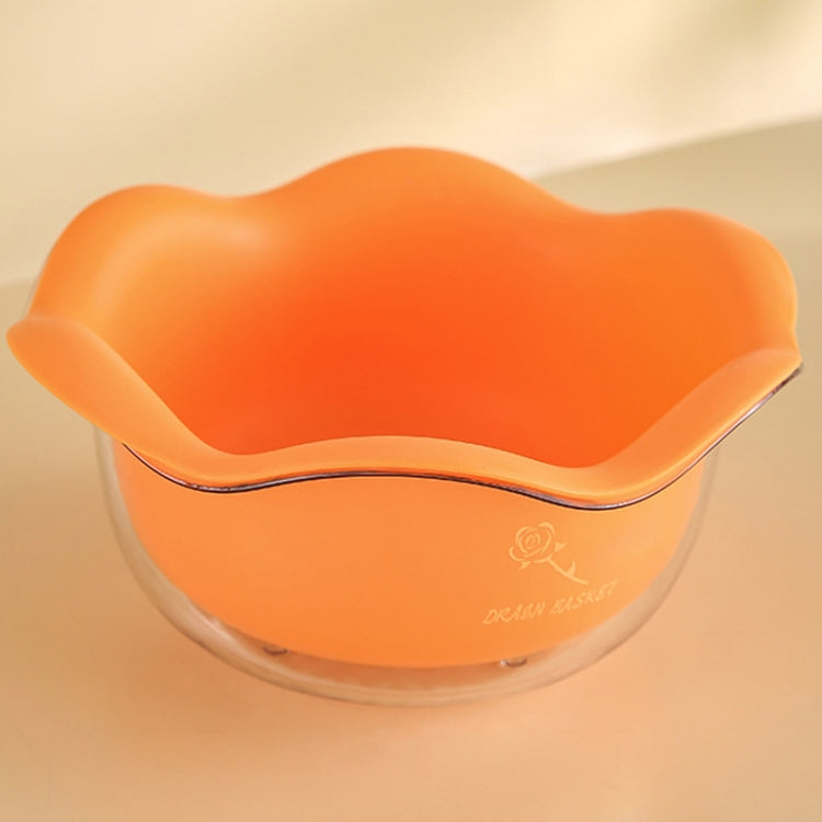 JM059 Kitchen Petal Draining Basket Household PET Double-layer Vegetable Washing Basket