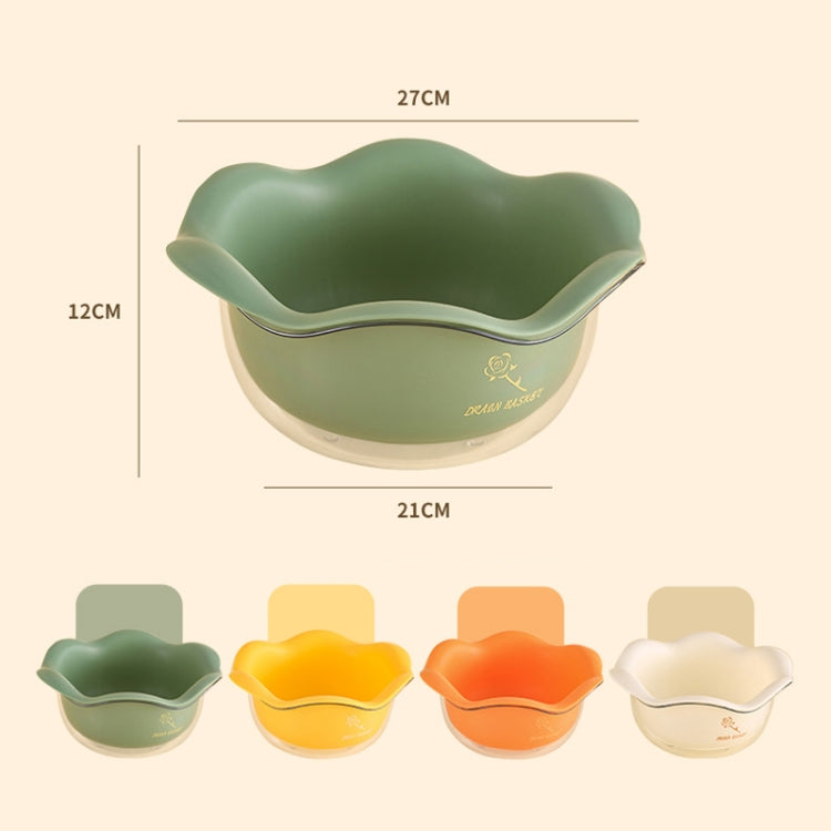 JM059 Kitchen Petal Draining Basket Household PET Double-layer Vegetable Washing Basket